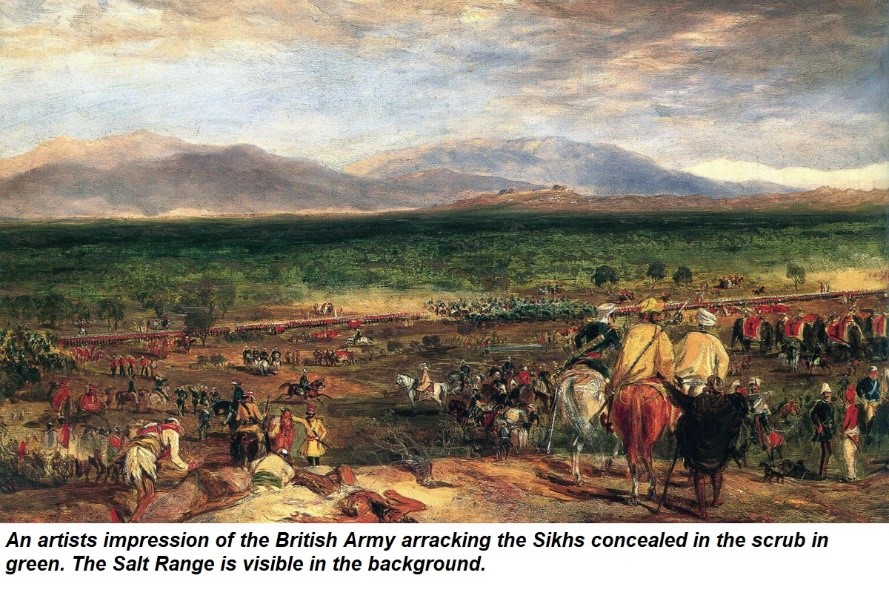 A realistic artists view of the terrain at Chillianwala battlefield